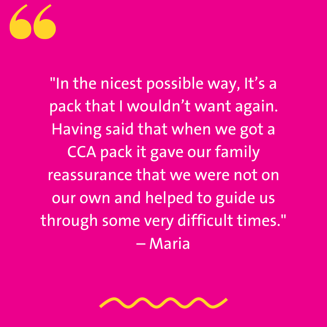 Hospital Support Pack - testimonial by Maria