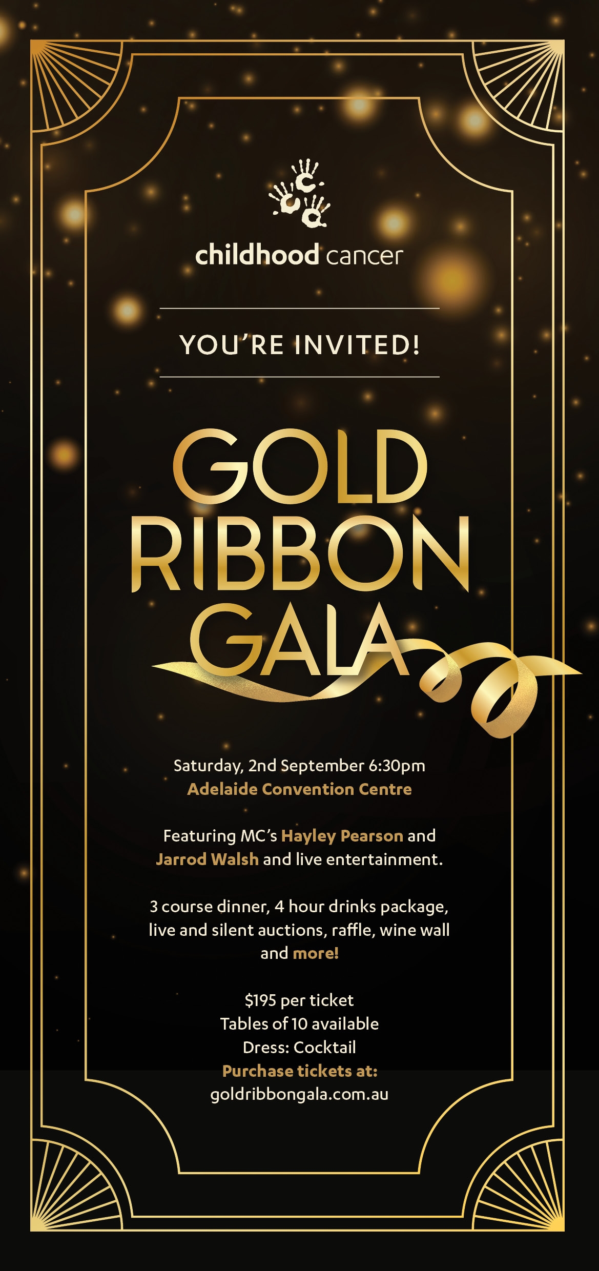Gold Ribbon Gala 2023 Invitation