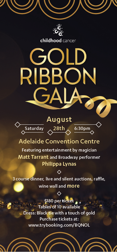 Gold Ribbon Gala invitation